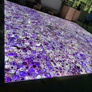 custom luxury home decoration kitchen countertop tv background design backlit purple translucent agate slab