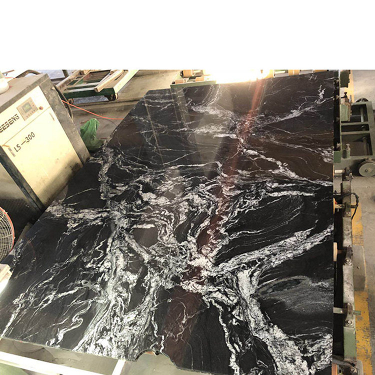 Wholesale High Quality Polished Black Fantasy Granite Slab