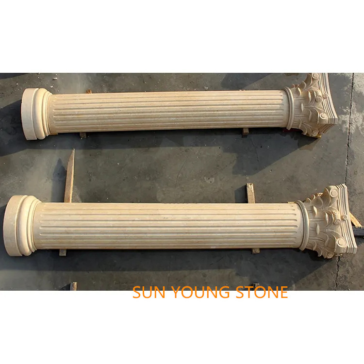 Customize Outdoor Indoor Decorative Building Pillar Natural Stone Greek Column White Marble Granite Roman Columns For House