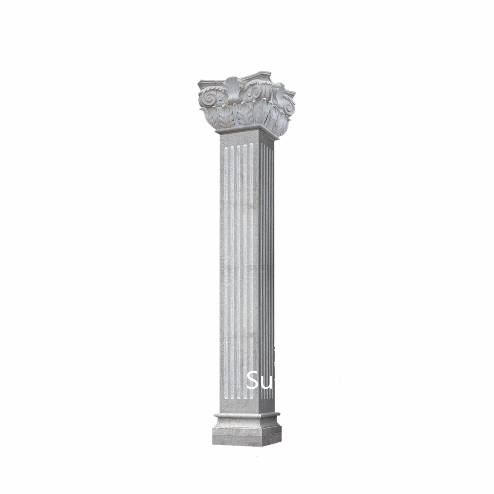 Classic design Roman column natural stone pillar white marble wedding column