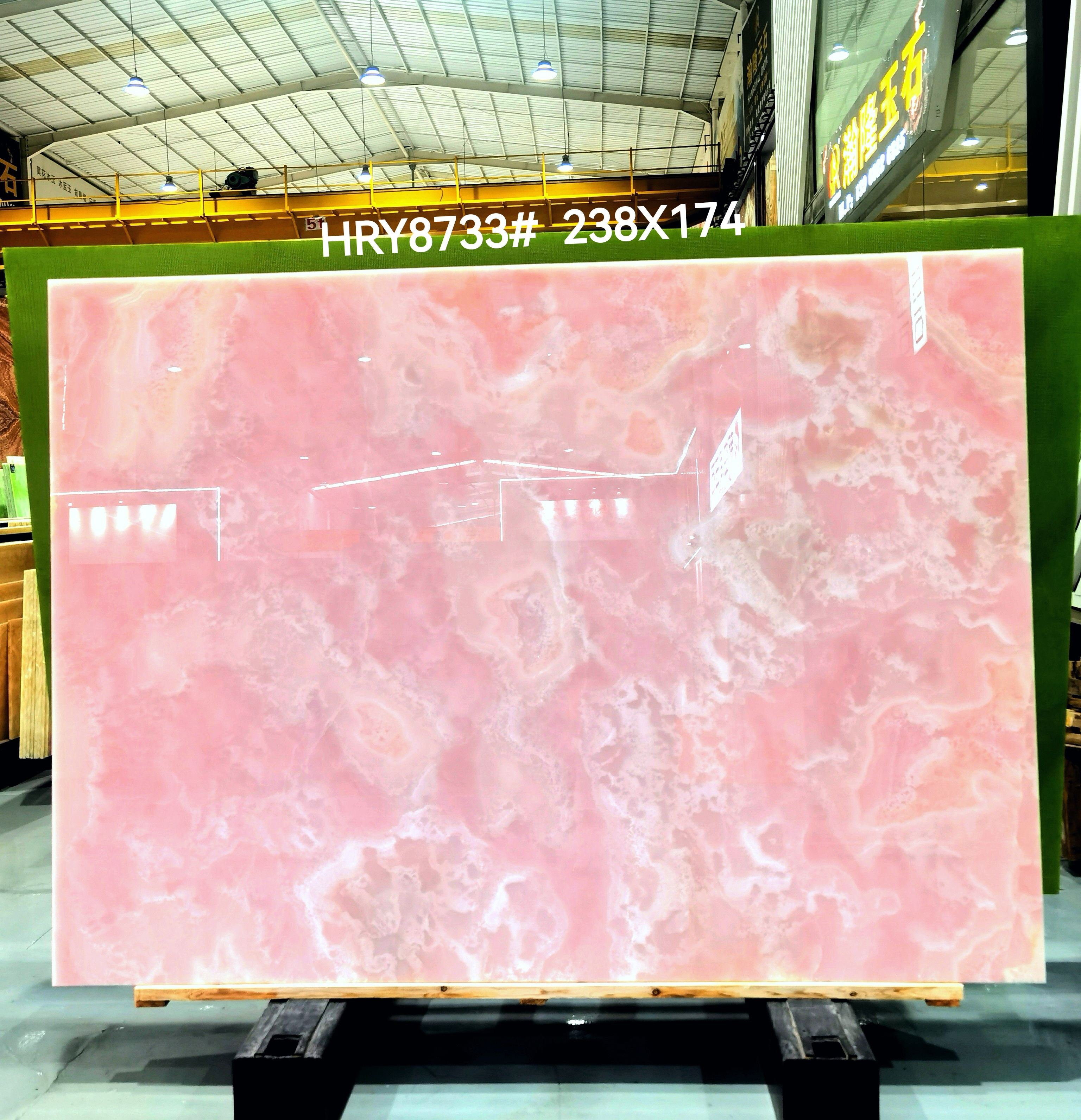 Backlit wall panels Translucent pink onyx marble slab price