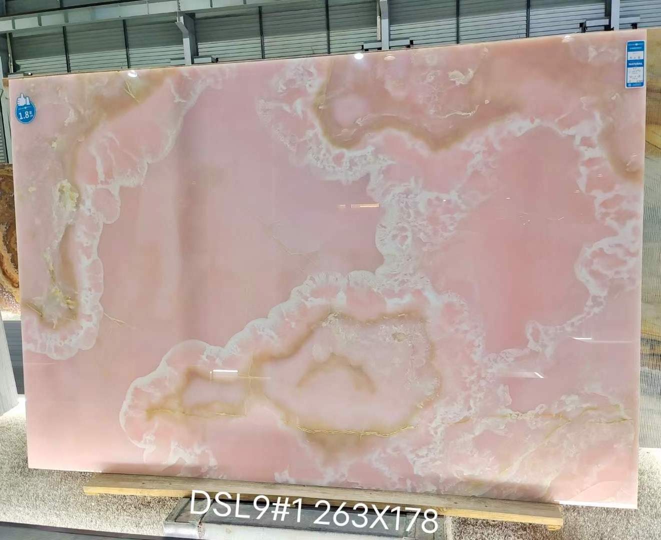 Natural Stone Translucent Backlit Pink Onyx Texture Marble Slabs