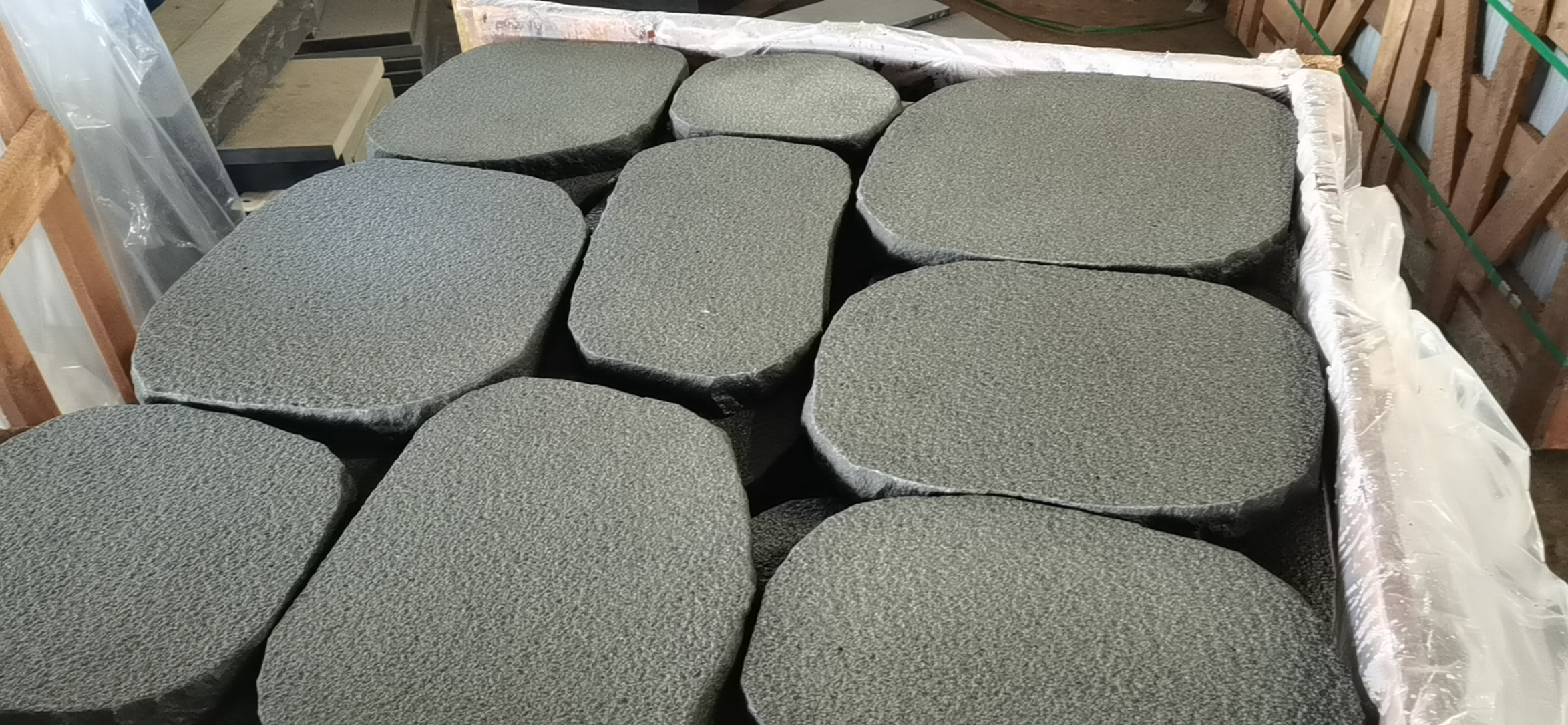 Green Grey Slate Round Paver Stone Garden, Outdoor Irregular Slate Paving Stepping Stone Cheap