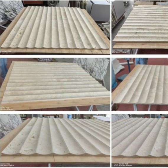 Stone Tiles Wall Cladding Curve Fluted Modern Mini Flute Mosaic Bathroom Travertine Tiles Decoration Ribbed Marble Mosaics