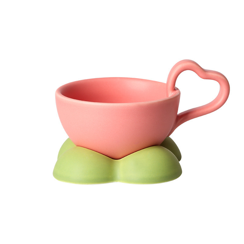 SYL Ins niche Korean mug  love ceramic cup next tea cup water mug cute cloud hit color coffee cup saucer