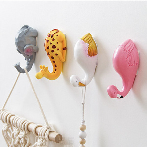 Cartoon Animal Self Adhesive Hook Creative Shape Clothes Key Wall Hook Hanger Door Hooks Wall Hanging Organizer Storage Racks