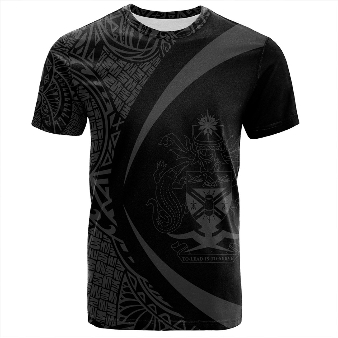 Sublimation Solomon Islandsmen's T-shirts Coat Of Arm Lauhala Gray Circle Printing T Shirt For Men Print On Demand Clothes Wear