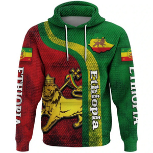 The New Ethiopian Hoodie Ethiopia Lion Rasta Clothing Wholesale Private Label Personalized Hoodies Men Custom Logo Men Hoodie