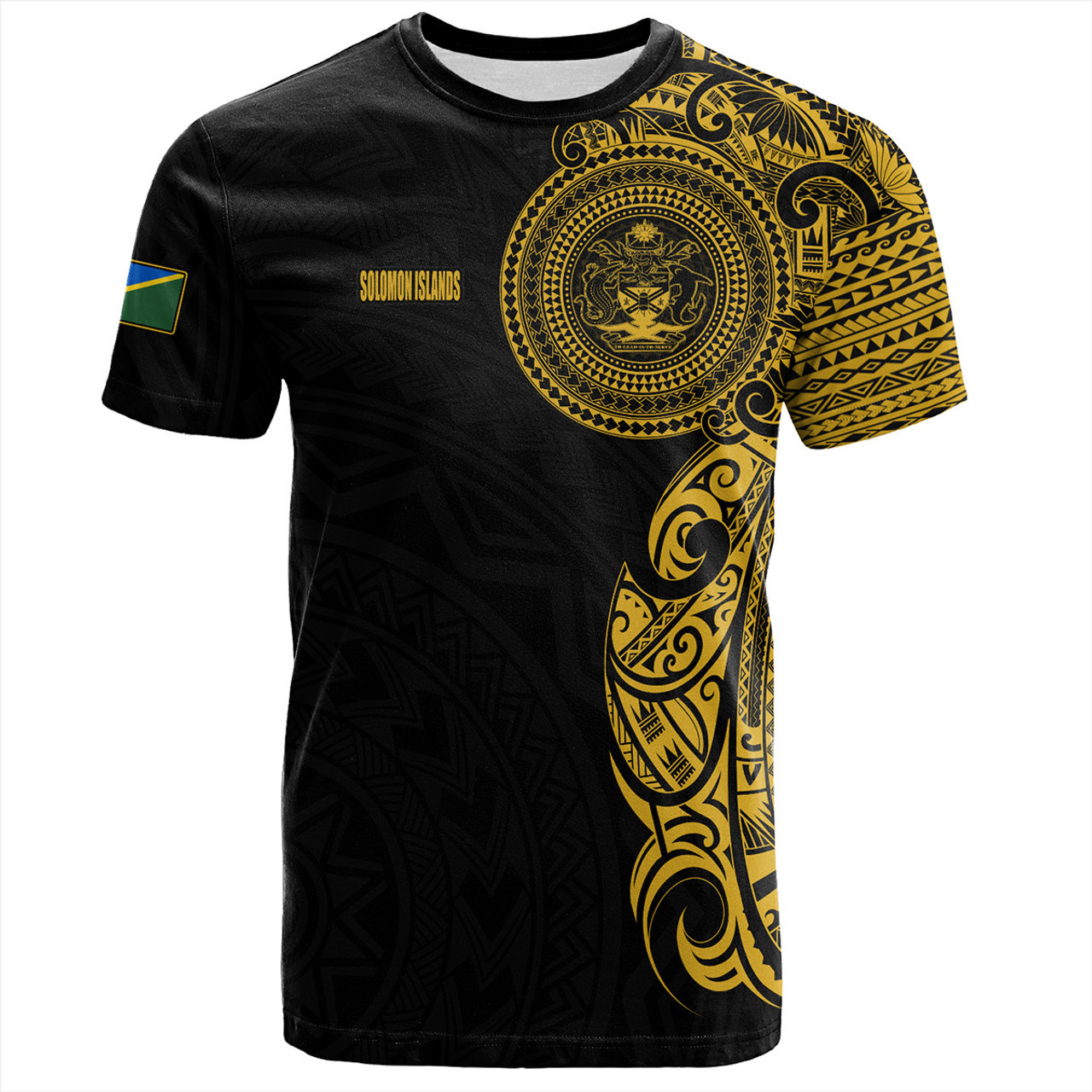 Sublimation Solomon Islandsmen's T-shirts Coat Of Arm Lauhala Gray Circle Printing T Shirt For Men Print On Demand Clothes Wear