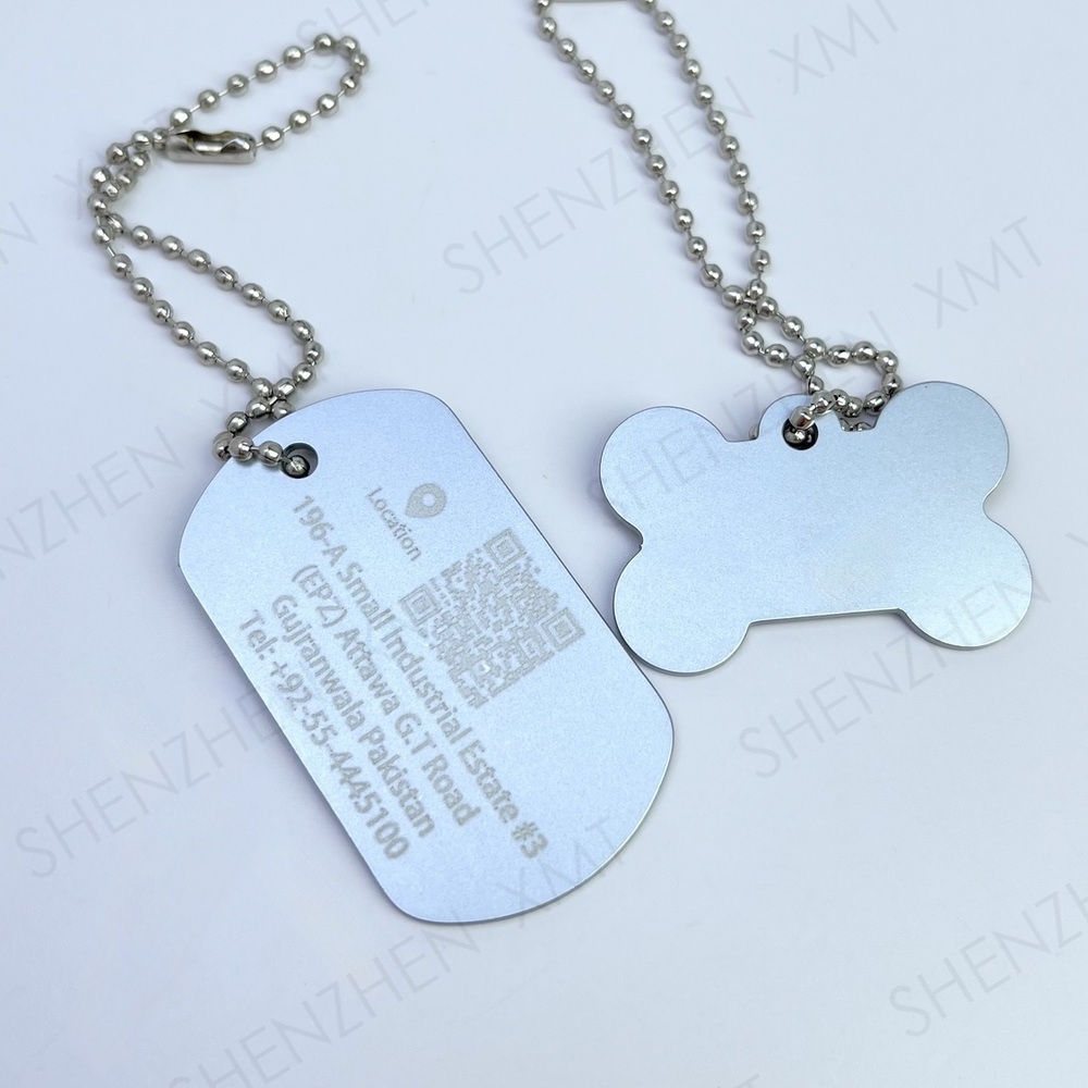 Promotion Gift Custom Logo Blank Sublimation Metal Pet Name Id Qr Code Dog Tag For Engraving Necklace Dog Tags Stainless Steel