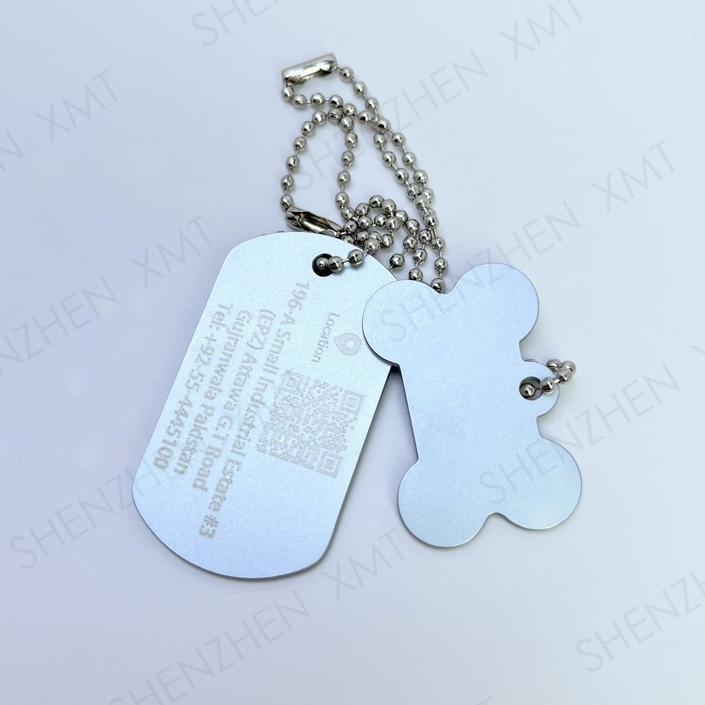 Promotion Gift Custom Logo Blank Sublimation Metal Pet Name Id Qr Code Dog Tag For Engraving Necklace Dog Tags Stainless Steel