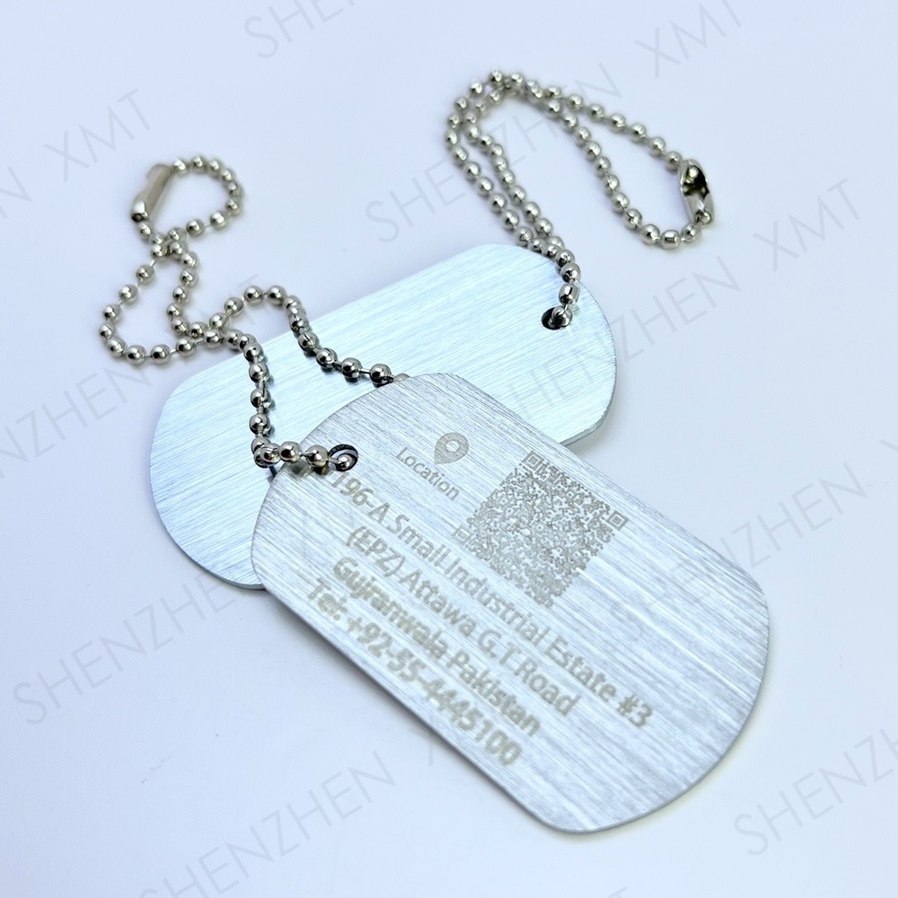 Promotion Gift Custom Logo Blank Sublimation Metal Pet Name Id Qr Code Dog Tag For Engraving Necklace Dog Tags Stainless Steel