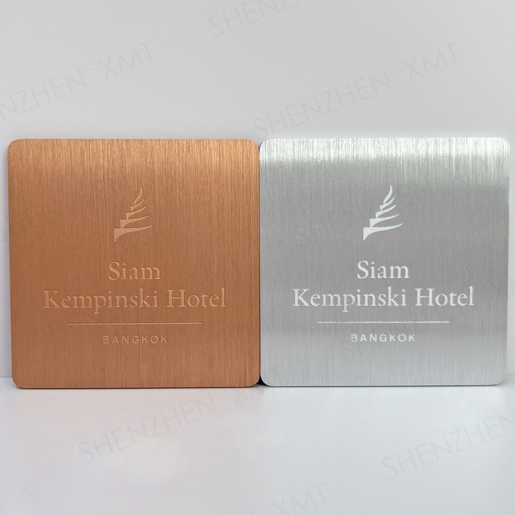 Anodized Metal Nameplate for Furniture with Laser Engraved Serial Number