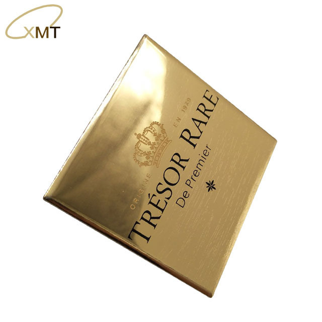 Custom metallic aluminum plate nickel sticker logo perfume bottle label private parfum brands perfume patch labels design