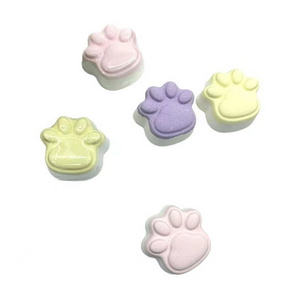 Natural handmade bath Bombs  creative shape colorful foam bath set Cute cat paw bath bombs for pet dog or cat