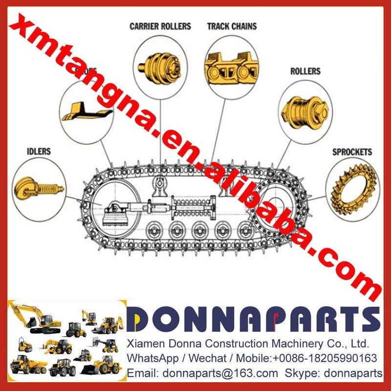 undercarriage parts excavator Track Top Carrier roller Track chain Link Shoe rubber front idler wheel sprocket for dozer d3 320