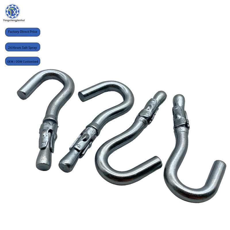 Chinese Factory Supply High Precision Heavy Duty Carbon Steel or Stainless Steel M6 M8 Expansion Hook or Open Ceiling Hooks