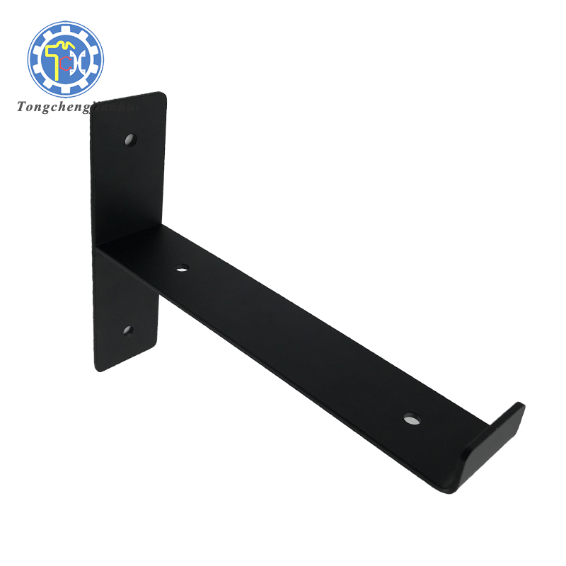 Customized Black J Brackets Heavy-Duty Wood Floating Sheet Metal Bending Wall Mount Single-Side Structure with Angle Anti Rust