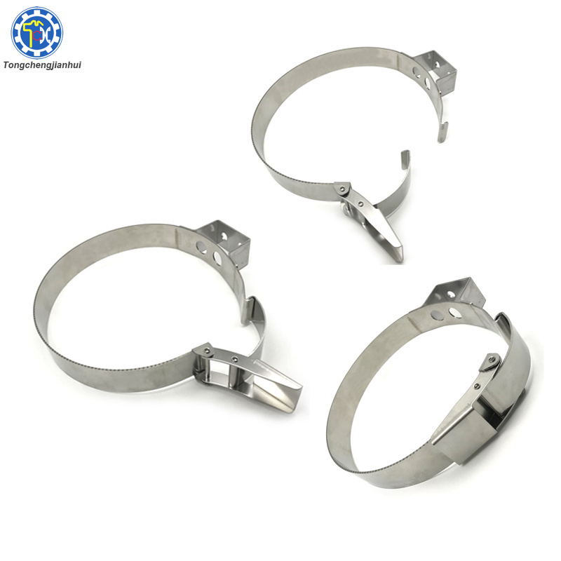 Custom High Precision Stamping Steel Hose Clamps or Self Lock Clips For Pipe and Tube Retaining