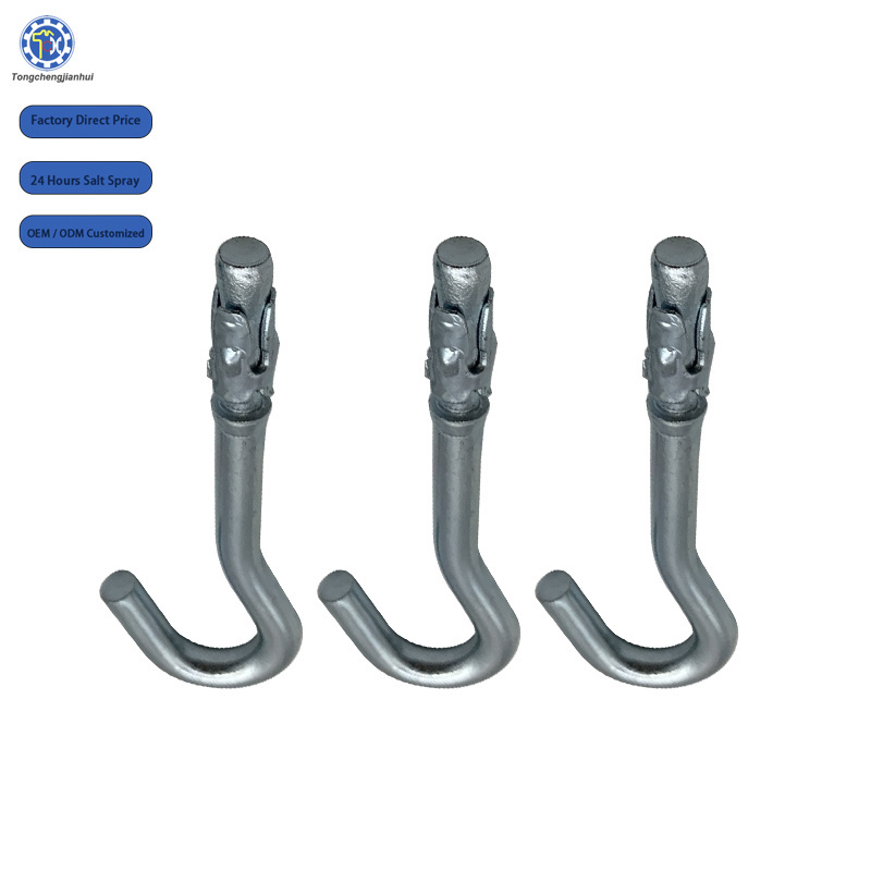 Chinese Factory Supply High Precision Heavy Duty Carbon Steel or Stainless Steel M6 M8 Expansion Hook or Open Ceiling Hooks