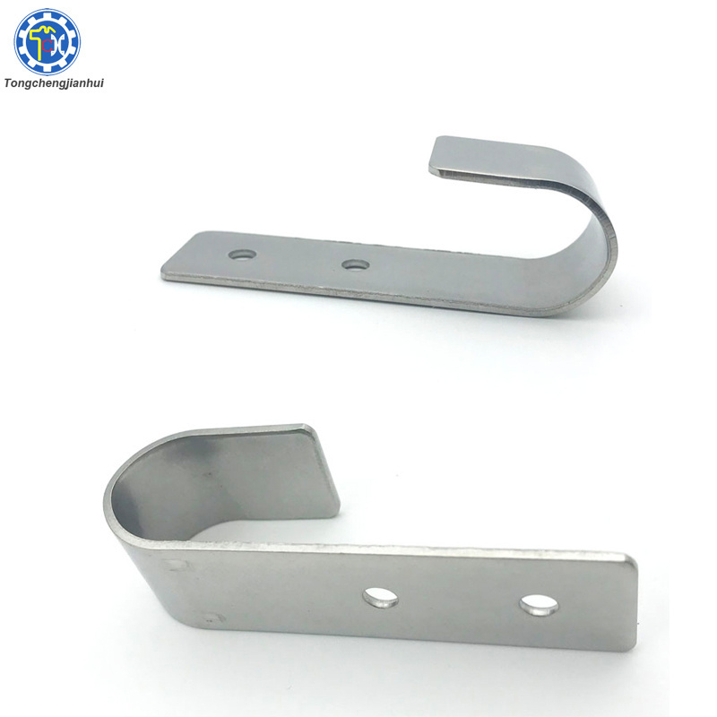 Custom Made Precision Sheet Metal Punch Stamping Bending Single Flat Steel J Shape Hook For Wall