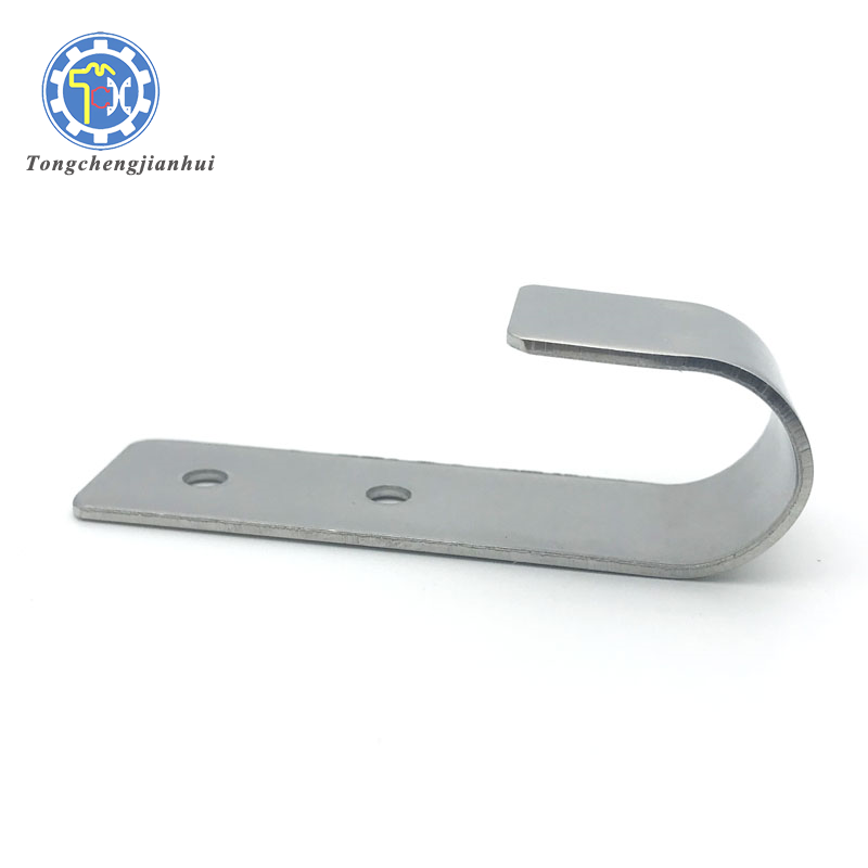 Custom Made Precision Sheet Metal Punch Stamping Bending Single Flat Steel J Shape Hook For Wall