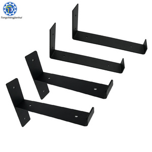 Customized Black J Brackets Heavy-Duty Wood Floating Sheet Metal Bending Wall Mount Single-Side Structure with Angle Anti Rust