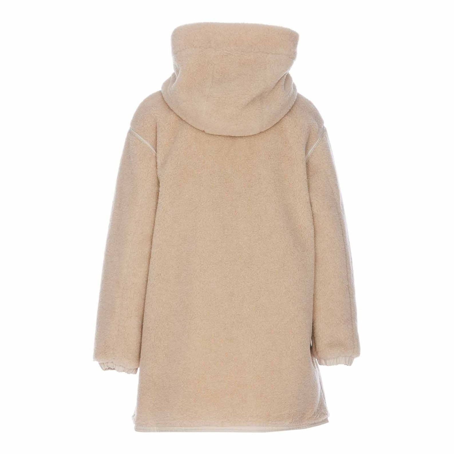 Winter long reversible women teddy parka jacket 65% wool 35% polyester windproof long casual overcoat custom logo jacket