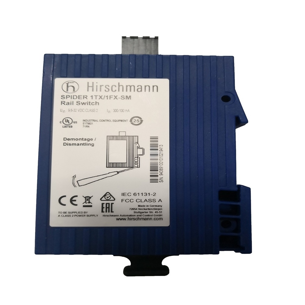 Hirschmann switch SPIDER 1TX/1FX-SM - Unmanaged 2-port Switch  industrial ethernet rail Switch