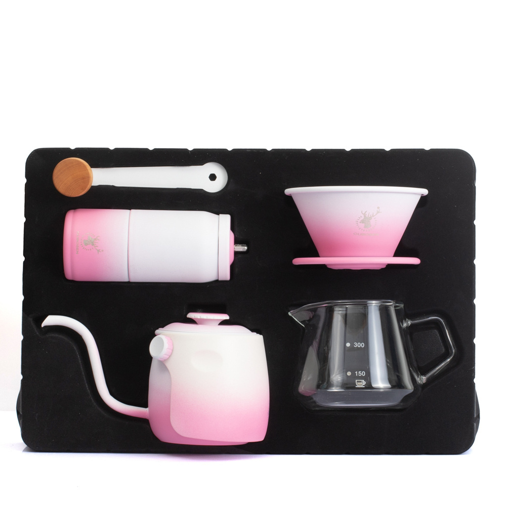 Outdoor travel v60 pour over hand brewing coffee kit maker machine cup set gift box set  v60 coffee set