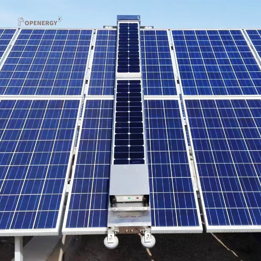 automatic autonomous pv solar panel cleaner tools solar panel battery cleaning machine robot