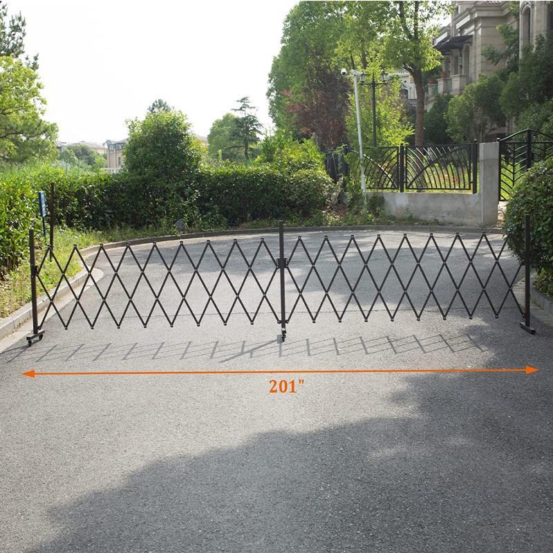 Outdoor Metal Retractable Fence Safety Barrier Traffic Double Folding Security Gate Folding Door Gate W Scissor Gate Fence