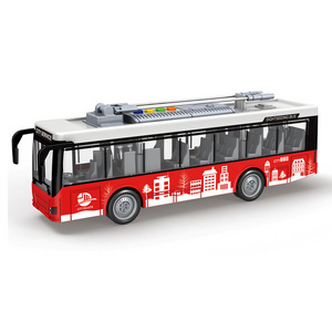 Factory Direct Sale High Quality 1/16  Viewing Bus City Bus ABS Plastic Opening Door With Cool Light & Sound For Kids