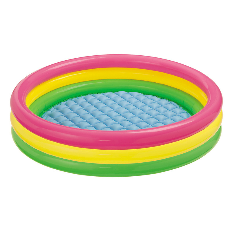 Intex 58924 three rings small size inflatable baby pool Round Family swimming pool movable plastic inflatable pool