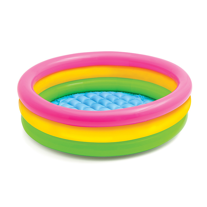 Intex 58924 three rings small size inflatable baby pool Round Family swimming pool movable plastic inflatable pool