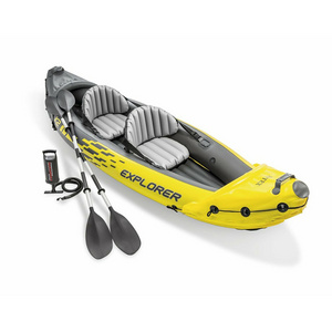 INTEX 68307 pvc 2 person inflatable fishing rafting canoe kayak with paddle board air pump professional outdoor inflatable kayak