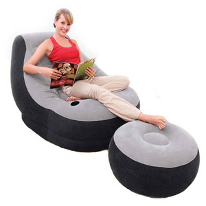 Intex 68564 PVC Flocked Inflatable Outdoor Ultra  Air furniture  Lounge Air Sofa Chair with Ottoman