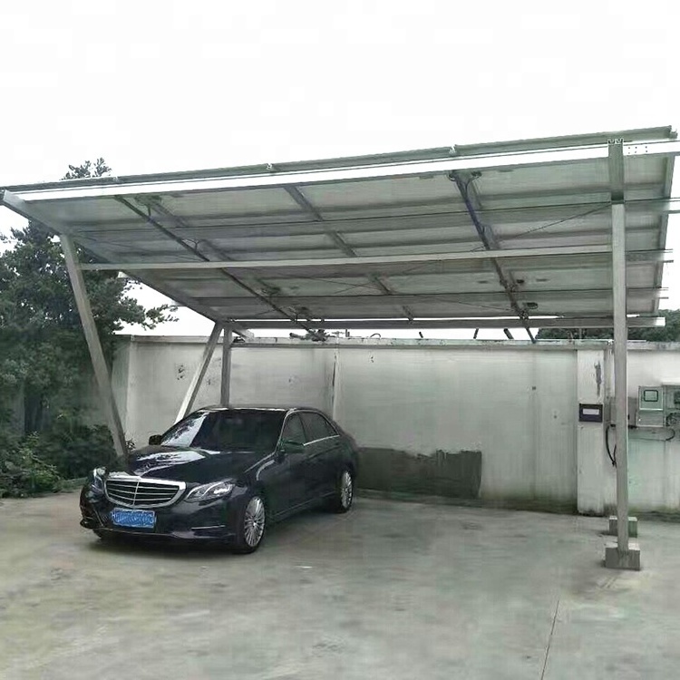 W typed aluminum alloy solar car parking shade system