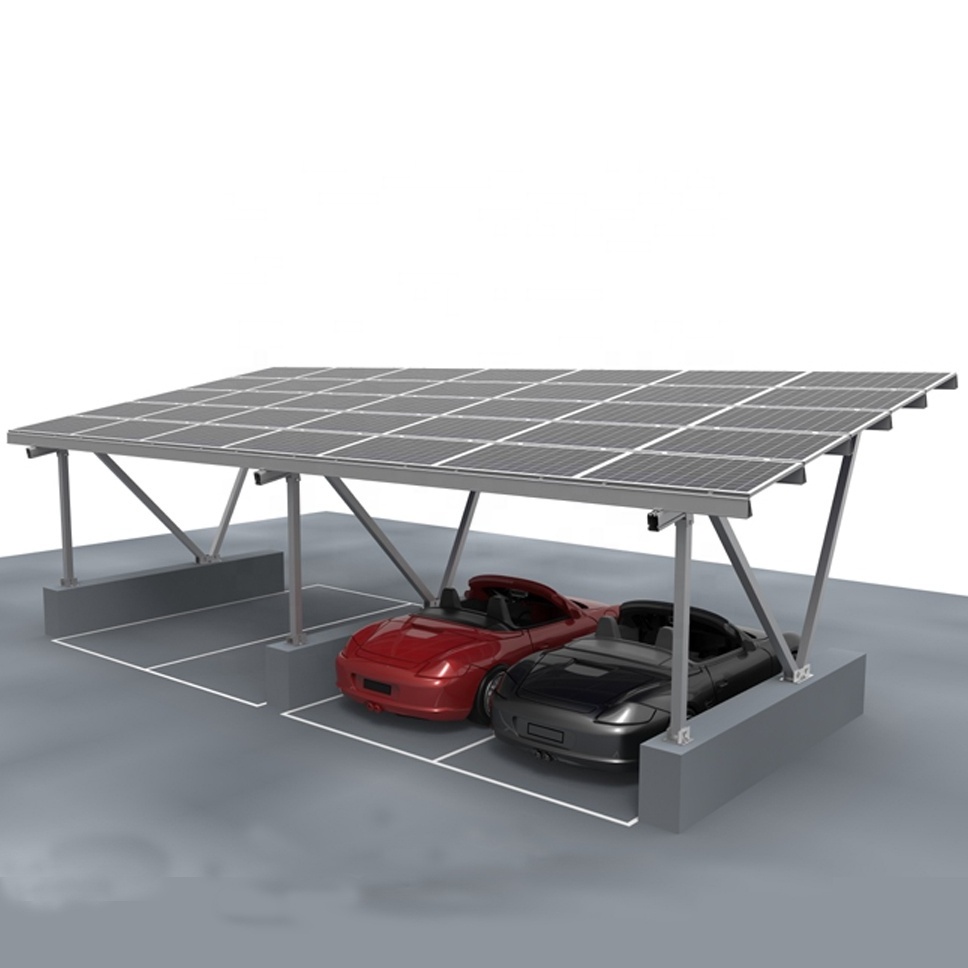 Aluminum Cantilever Solar Carport, Solar Awning Kit, Solar Carport Lighting