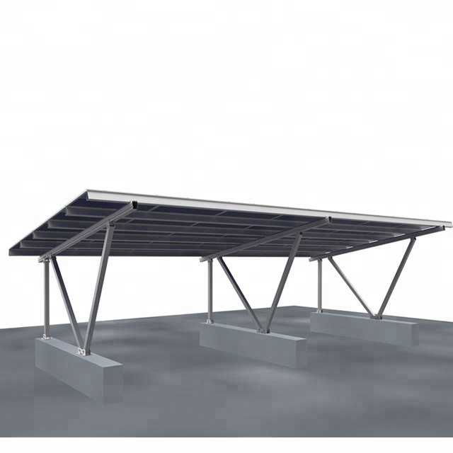 W typed aluminum alloy solar car parking shade system