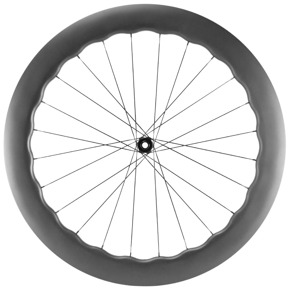 Road Bicycle Wheelset U Shape Carbon Fiber Disc Brake Clincher Wheels UD Glossy 700C 55MM60MM WAVE