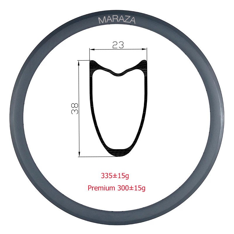 700C 23mm Tire Carbon 38mm Wheel Tubular Rim U Shape Carbon Fiber Road 3k/ud/12k Disc And Rim Brake Bicycle Rims