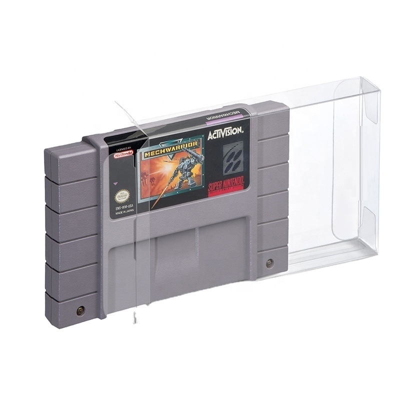 Clear Transparent Carts Box Case for Nintendo snes Cartridge Protectors