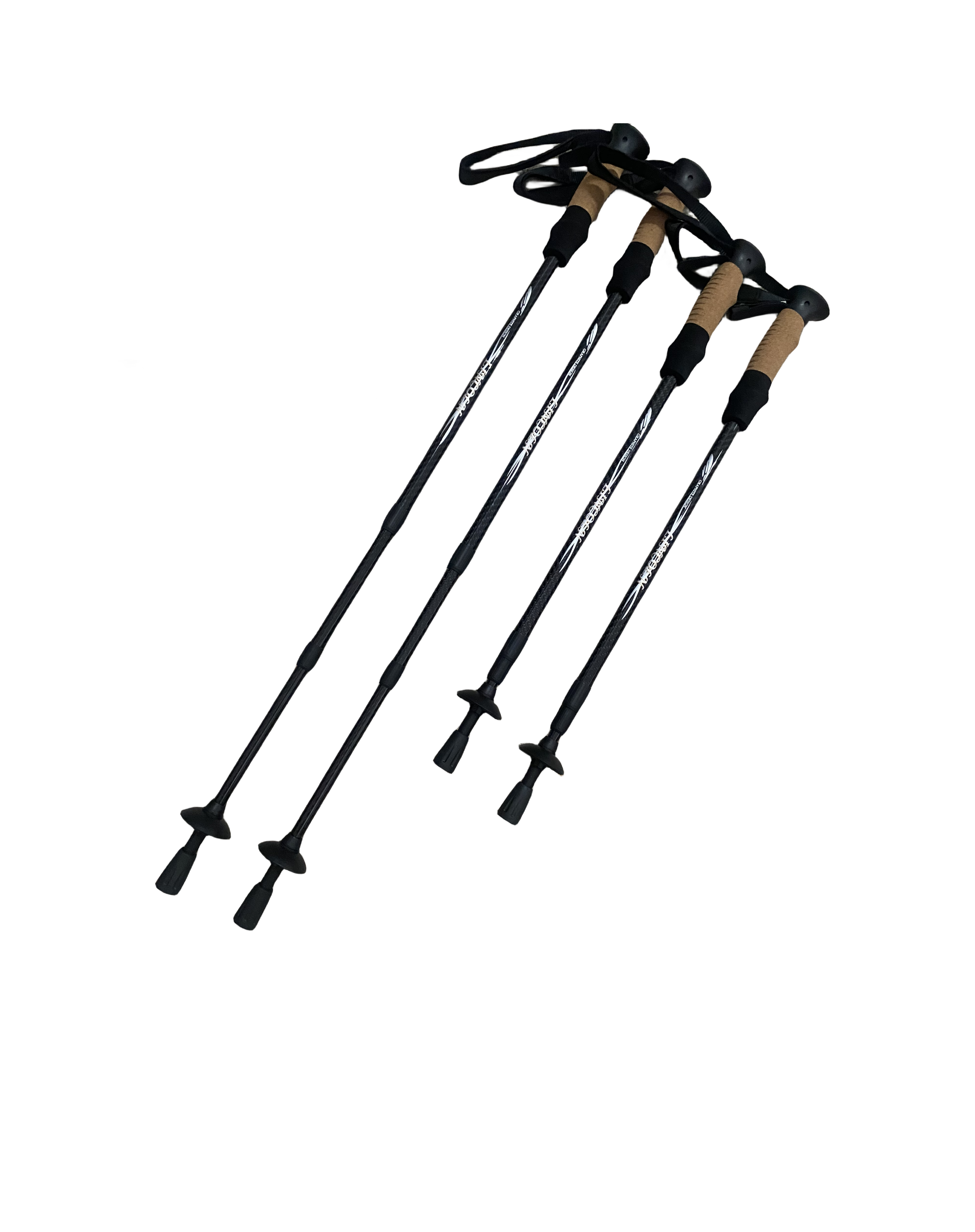 Custom Nordic 5-Section 3K Carbon Fiber Collapsible Folding Cane Ultralight Hiking Trekking Poles with EVA Handle Walking Stick