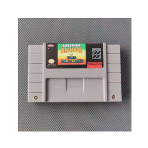 USA/NTSC 16 Bit English Language Battery Save 2 in 1 Video Game Cartridge for snes super mario all stars+super mario world