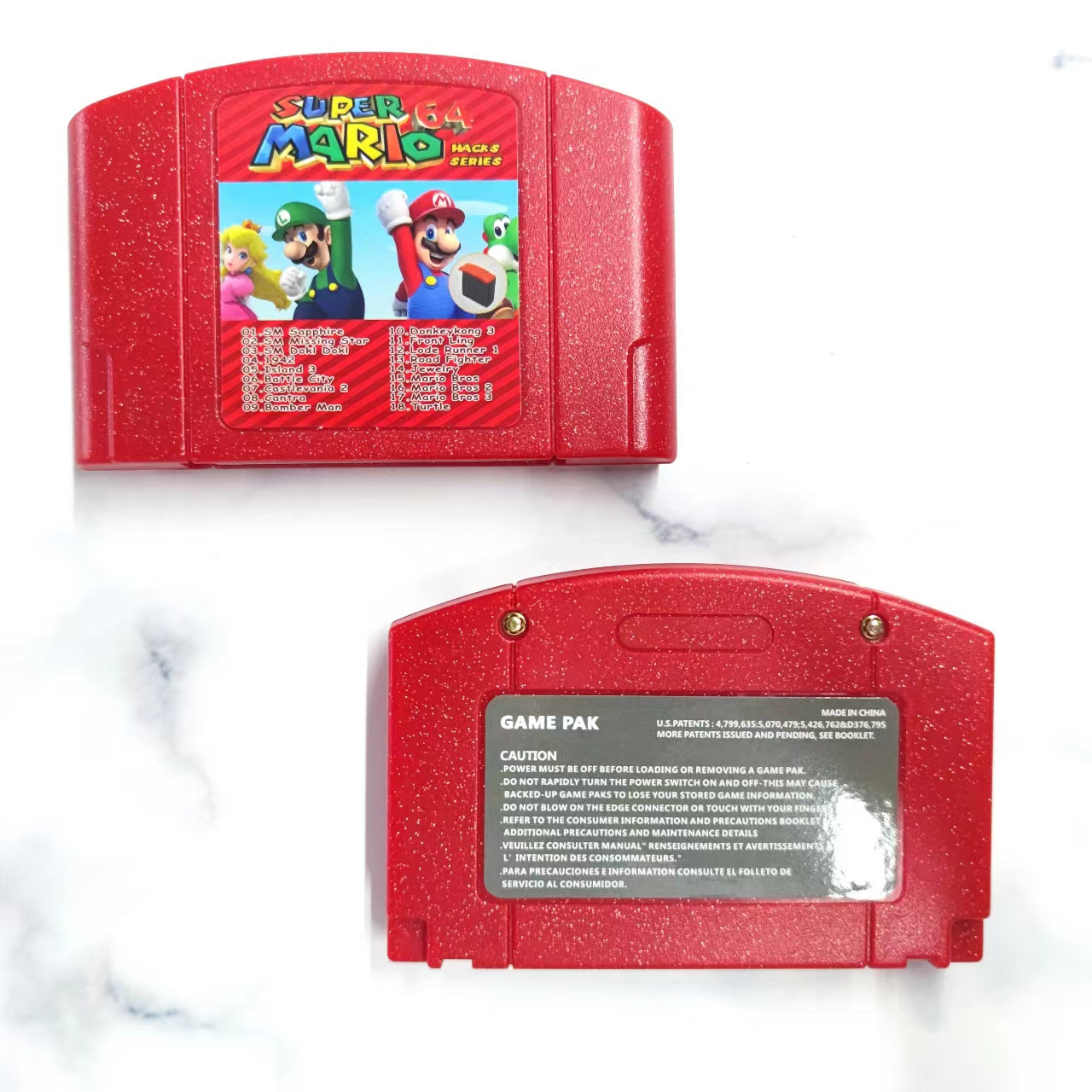 Hot sale  18 in 1 red shell mario games  n64 all in one cartridge game  cartridge for n64 game cartridge