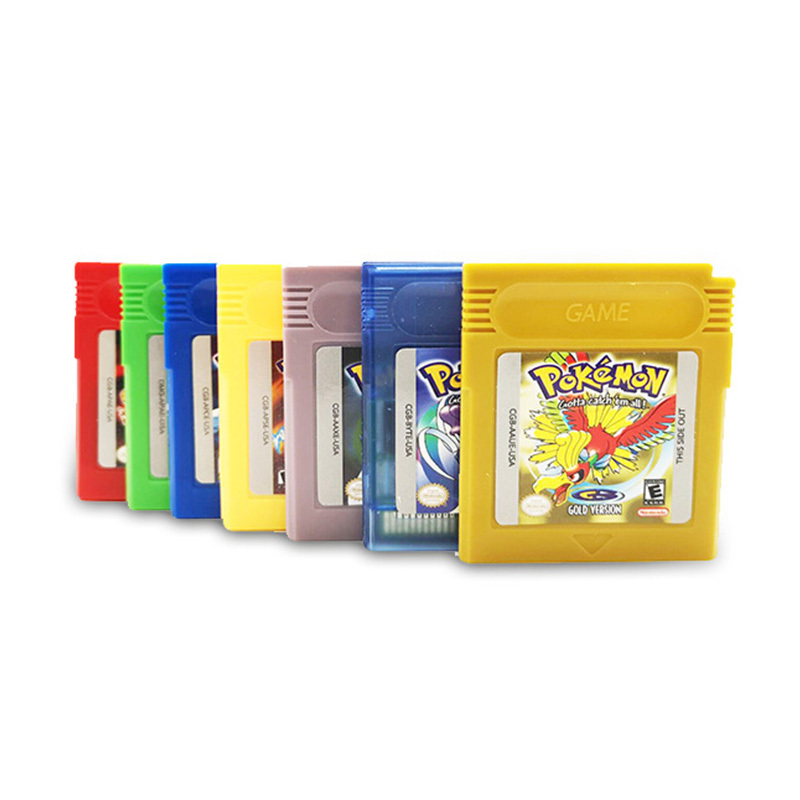 High quality  7 Kinds of pokmon Crystal Version Game boys color Cards cartridge for gbc