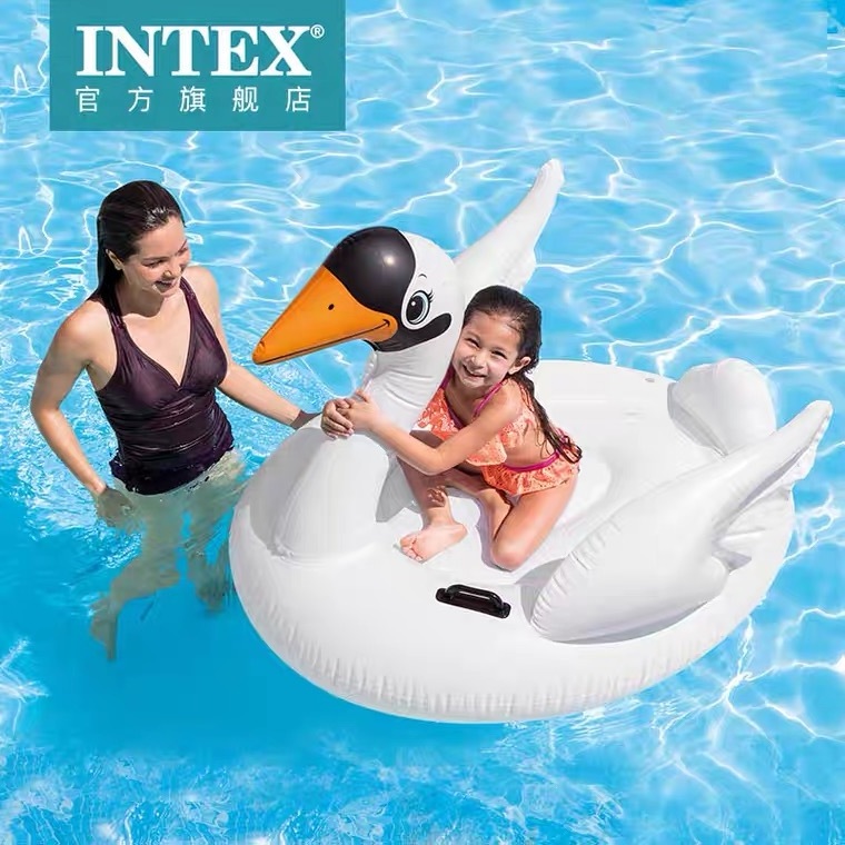 INTEX 57557 White Swan inflatable floater water float rider lake big unicorn pool float tropical tahiti floating island