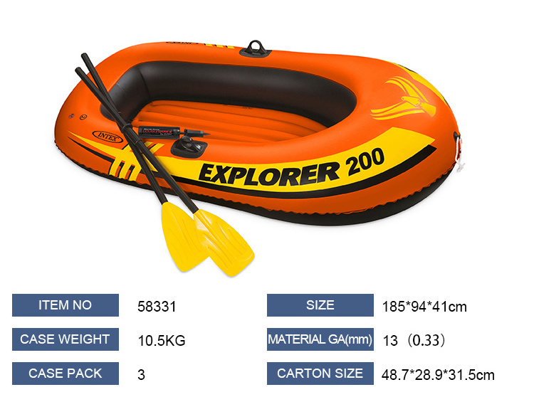 Instock Wholesale INTEX 58331 EXPLORE 200 BOAT SET 2 person pvc kayak rowing boat inflatable fishing boat