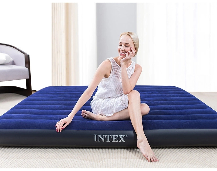 High quality Intex 64755 Wholesale Adult Travel Flocked Camping Indoor Use High Quality Inflatable Single Air Bed Mattress